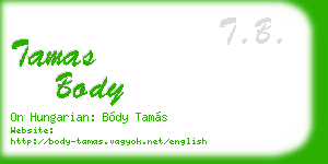 tamas body business card